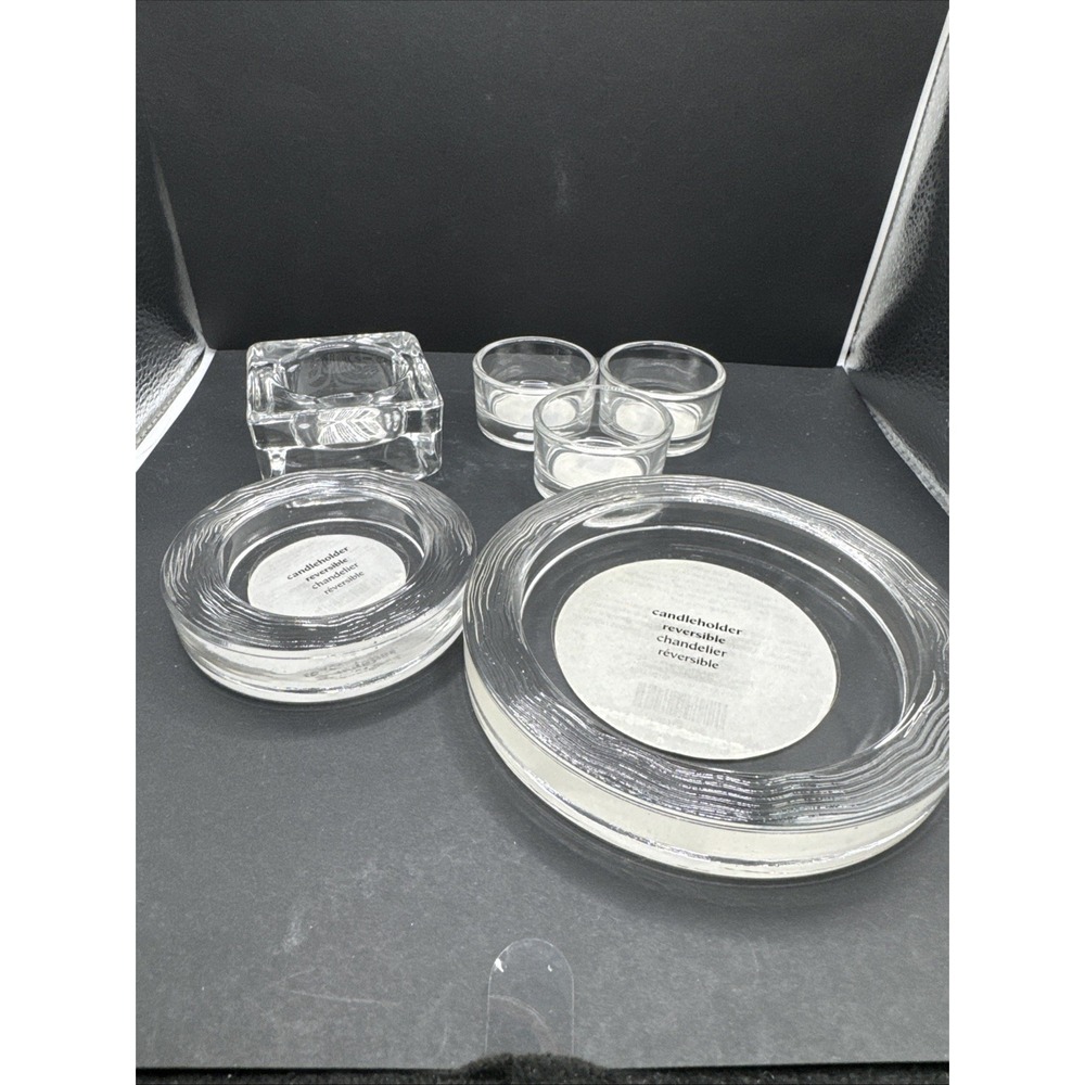 Candle Holders-Reversible And  Votive Lot Of‎ 6